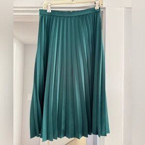 J. Crew Teal A-Line Pleated Skirt